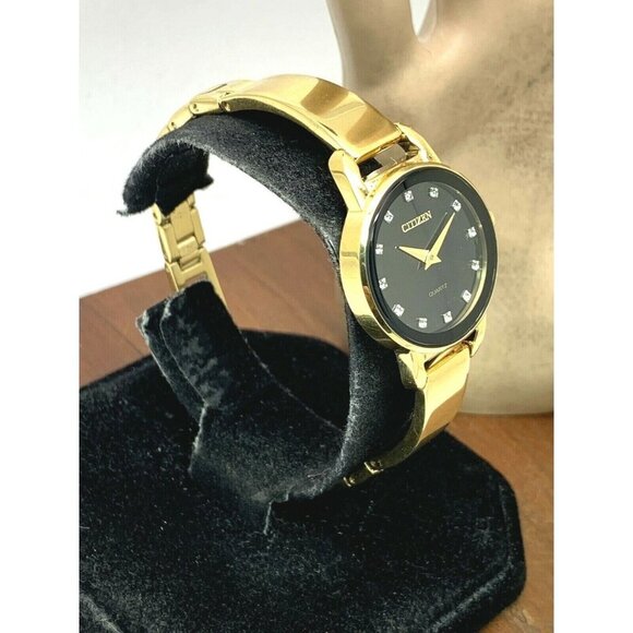 Citizen Women's Watch EZ6372-69E Quartz 26mm Black Dial Gold Tone Steel - Picture 13 of 13